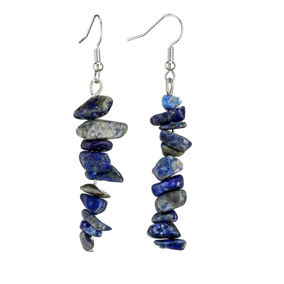 Bracelet And Earrings Set - Lapis Lazuli Natural Healing Stone - Picture 3 of 12